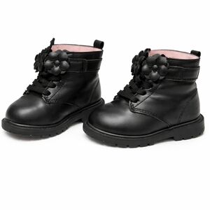 Carter's Black Kids Boots with Floral Accents